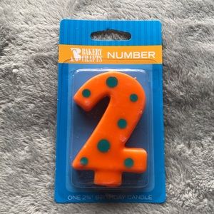 NIB Bakery Crafts Birthday Candle Number 2